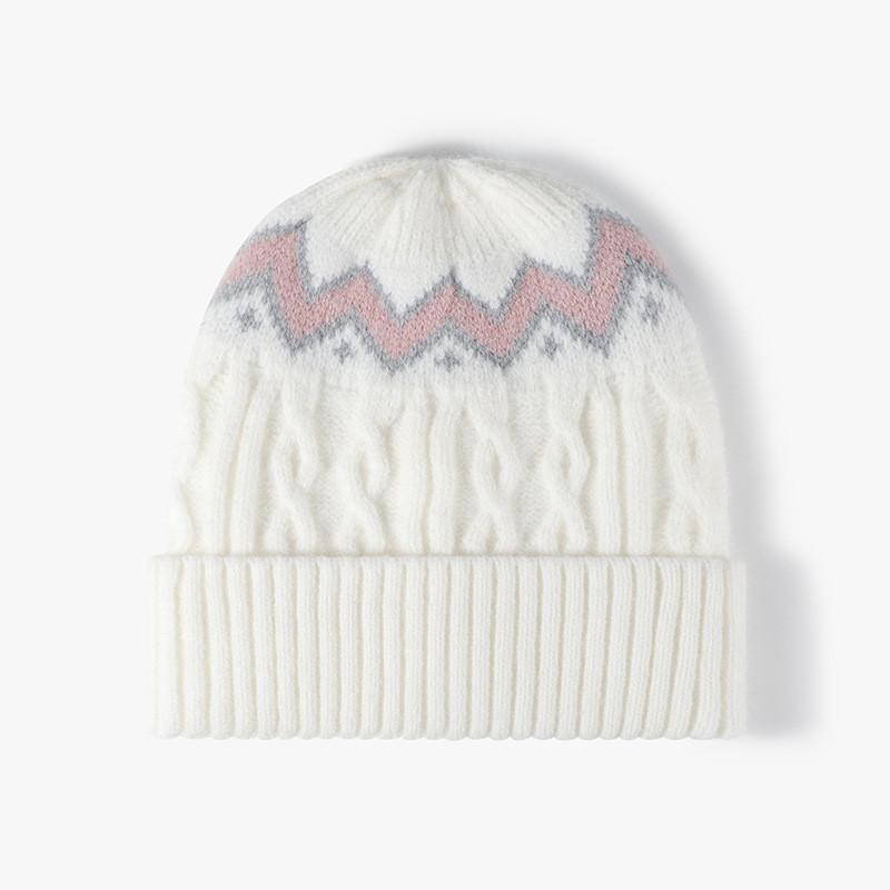 Classic Knitted Cap With Windproof Breathable Fabric For Autumn And Winter Cold Weather белый