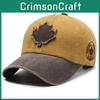 Fashion Waterwashed Cotton Baseball Cap With Maple Leaf Decoration Design For Outdoor Wear