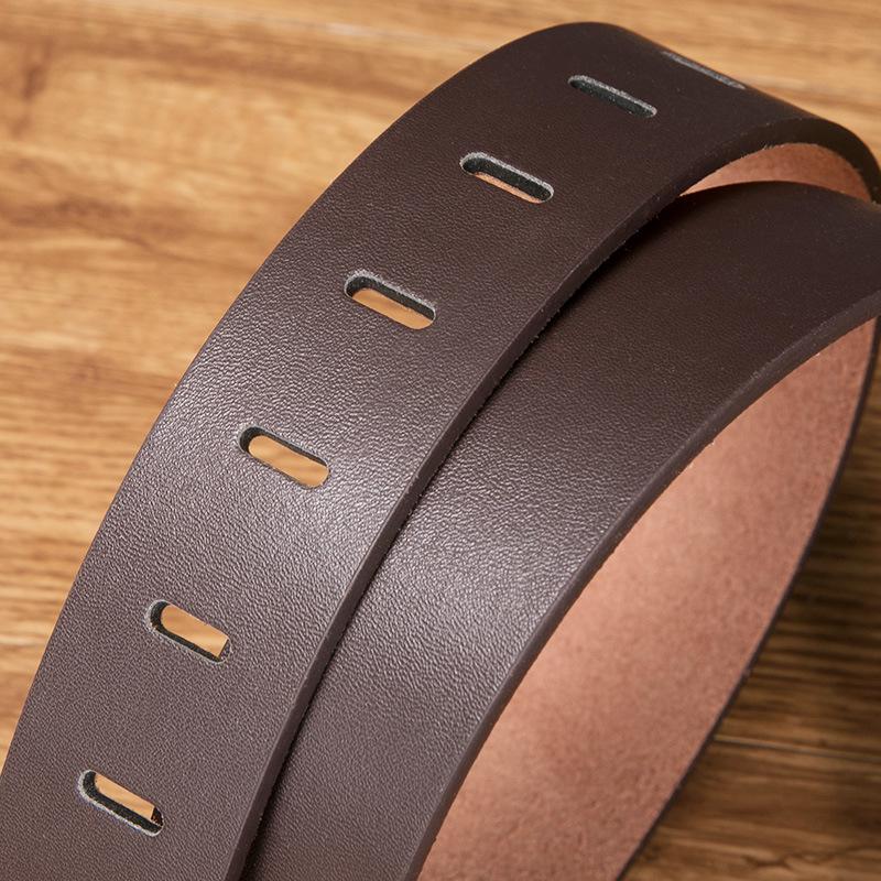 Men's Wide-Stitch Kangaroo Faux Leather Buckle Belt
