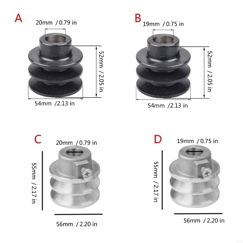 28GC 2pcs Belt Pulley Engine Pulley Easy Installation 54mm/56mm Diameter Double Grooves Pulley A Belt for 168F 170F Engine