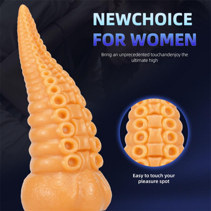 Octopus Tentacle Anal Plug Oversized Transparent Crystal Simulation Dildo Female Masturbator