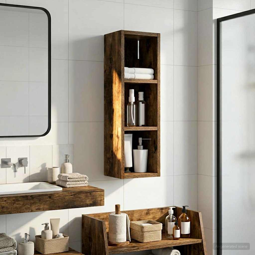 Badezimmer-Wandschrank Geräucherte Eiche 20 x 16 x 62,5 cm