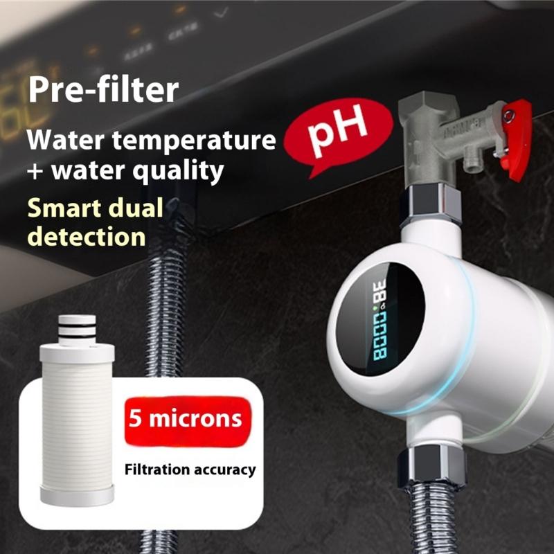 Advanced Scale Reduction Filtration System For Heated water Heaters With Temperature Display Simply set up Corrosion Resistant ABS Construction