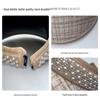Women's Summer UV Protection Topless Sun Hat with Pearls - Black Rubber Wide Brim