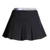 2025 Summer Preppy Black Pleated Mini Skirt with Elastic Waist, Two-Piece Look for Petite Figures