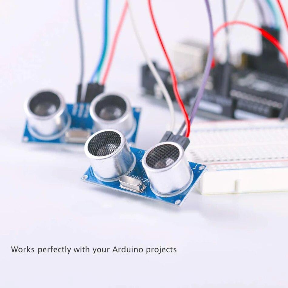 5-teiliges Ultraschallmodul HC-SR04 MELIFE-Abstandssensor mit 3-teiliger Montagehalterung, 2-Draht-Set für Mega R3 MEGA Mega2560 Roboter