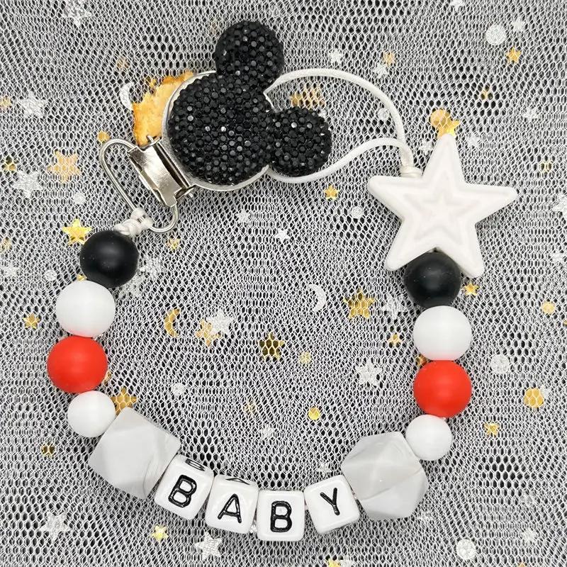 Baby Pacifier Clip Personalised Name Dummy Nipple Holder Chains Newborn Feeding Newborn Custom Pacifiers Clip Chew Teething Toys