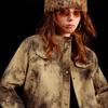 Damen Retro Batik Cordjacke