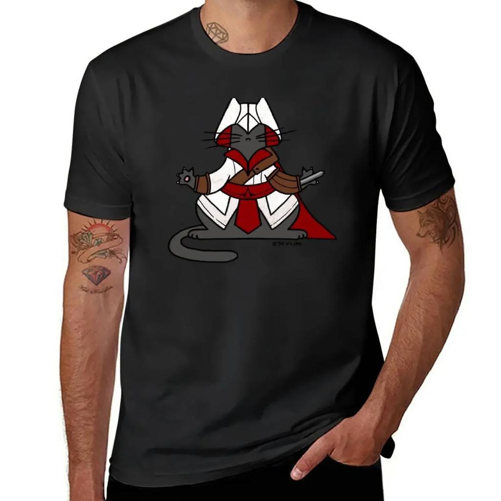 Aesthetic clothing anime custom t shirt cute tops mens graphic t-shirts hip hop New Ezio MEOWditore T-Shirt