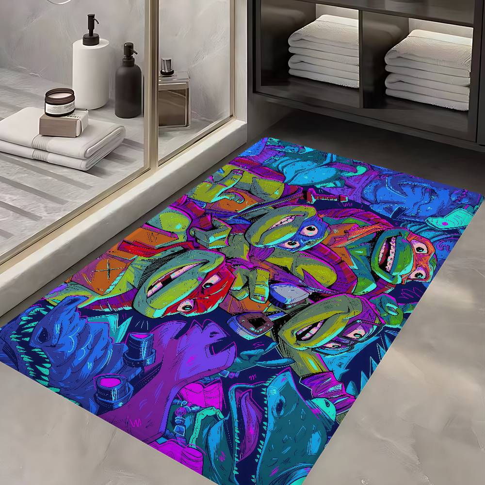 Anime N-Ninja Turtles Floor Mat Anti-slip Absorb Water Long Strip Cushion Bedroon Mat Alfombra