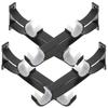 4pcs Curtain Rod Brackets Wall Mount Double Curtain Holder Metal Support For Window Door Drapery Pole Bracket Holder