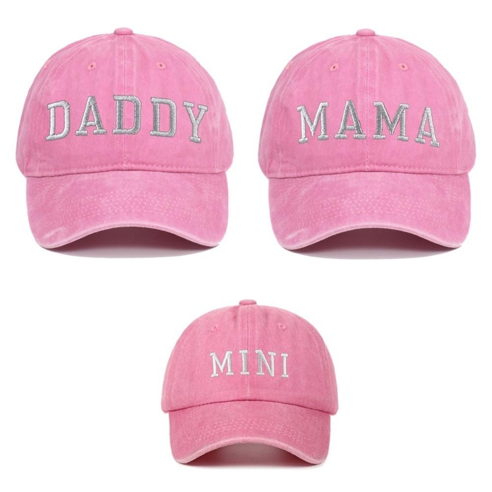 Vintage Daddy Mama Mini Embroidery Caps Washed Cotton Family Matching Baseball Cap Gifts