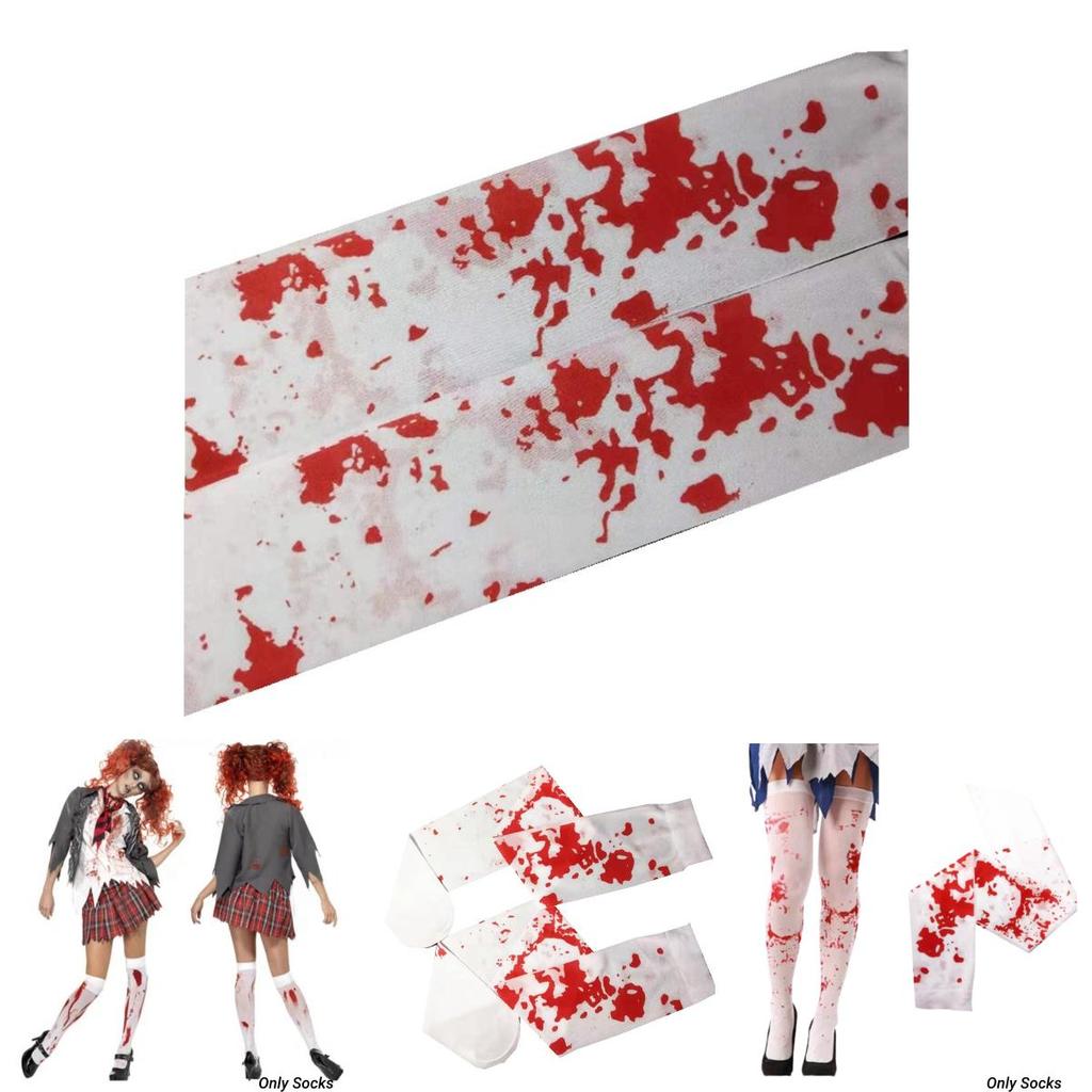 Halloween Blood Stockings For Costume Party Nurse Zombie Bloody Silk Stockings
