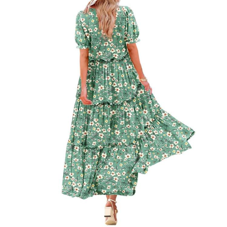 Boho Flowy Women Floral Maxi Bodycon Dress Going Out Slip Picnic Dress