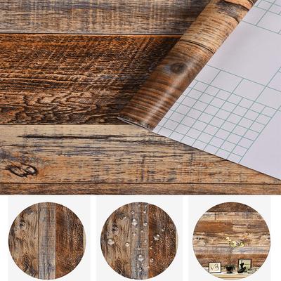 DIY Hnědá retro dřevěná textura odlepovací a lepící tapeta samolepicí dřevěná deska tapeta role odnímatelná vinylová samolepka
