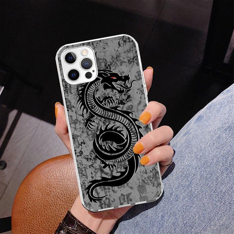 Asian Dragons Animal Tattoo Phnoe Case for Iphone 17 Air 16 11 12 13 Mini 14 Plus 15 Pro Max 7 8E SE 2020 16ProMax Phone Cover C