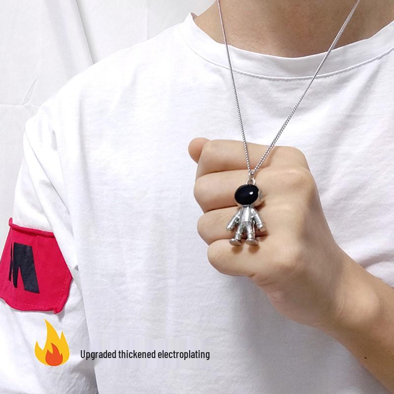 Colier Hip-Hop Trendy din Oțel Titan pentru Bărbați - Fashionabil, Versatil și Accesoriu Emoțional pentru Cuplu.