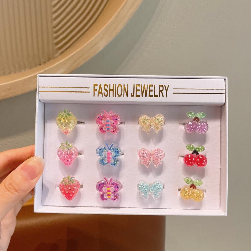 Kids' Cartoon Cute Adjustable Fruit Ring - Girls' Jewelry