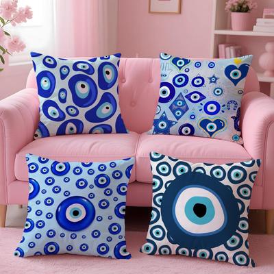 Art Evil Eye Symbol Cushion Cover Comfortable Reversible Pillow Cover Ideal for Car Sofa Bedroom & Beyond