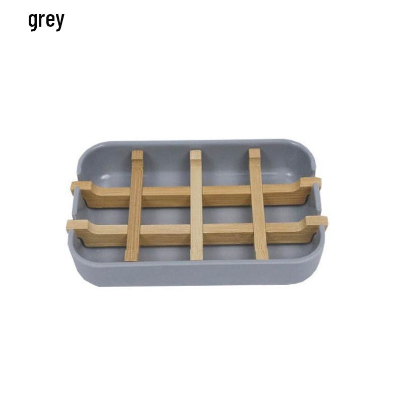 

Biodegradable Bamboo Fiber Soap Box and Draining Holder for Bathroom сірий колір