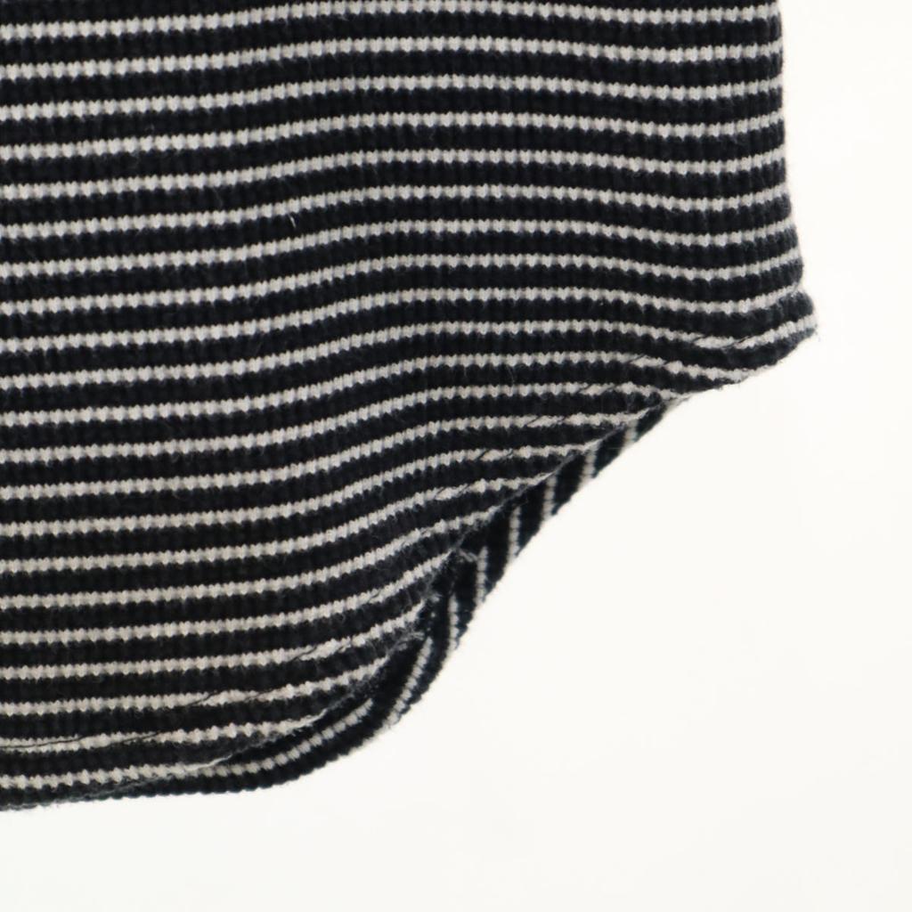 SNIDEL Border Pattern Long Sleeve Puff Sleeve Waffle Knit F Black Women Used