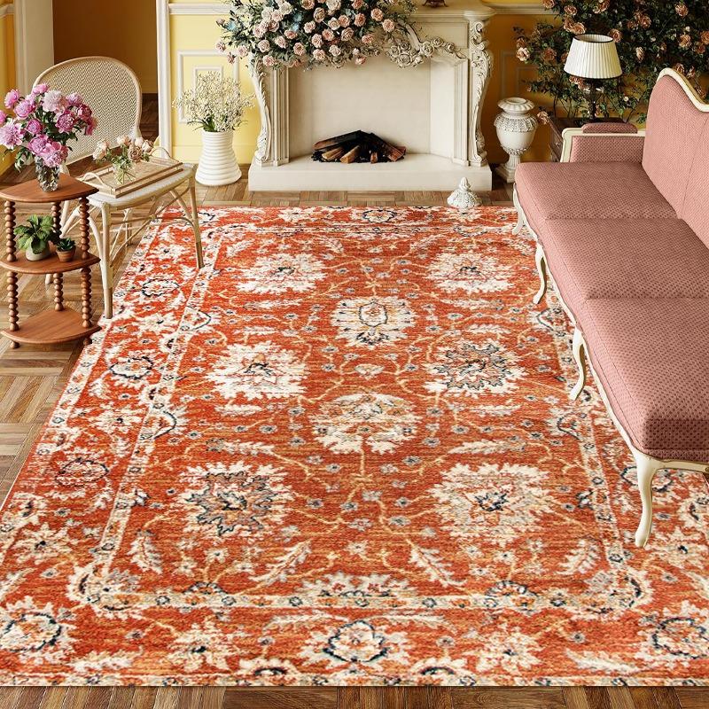 American Style Retro Carpet Living Room Sofa Bedroom Bedside Study Kitchen Entrance Door Rug Non-slip Light Luxury Decor Mat