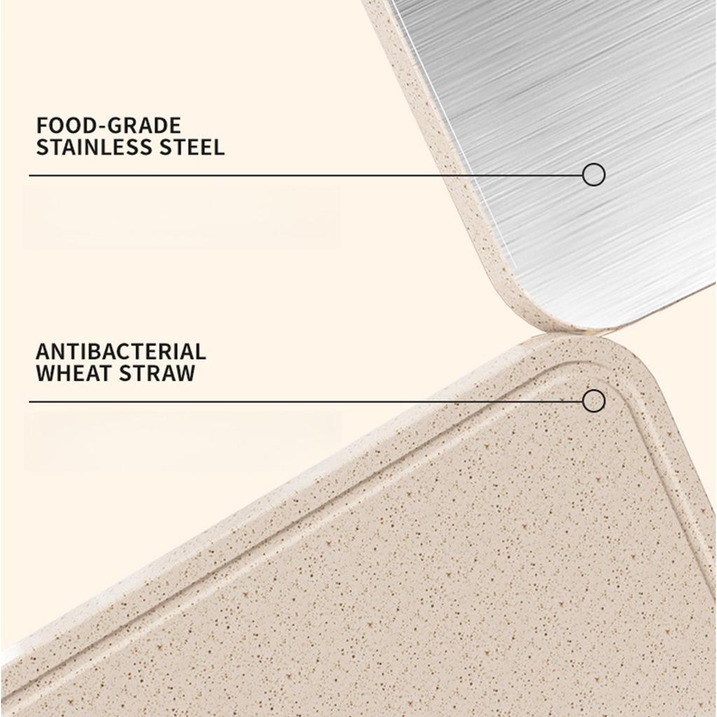Stainless Steel Multifunctional Chopping Board New Double-sided Cutting Board Food Grade Wheat Straw Chopping Block