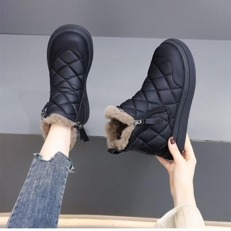 Бавовняне Взуття, Жіночі Потовщені Снігоступи з Флісу, Водонепроникні, Антиковзкі та Теплі Черевики
