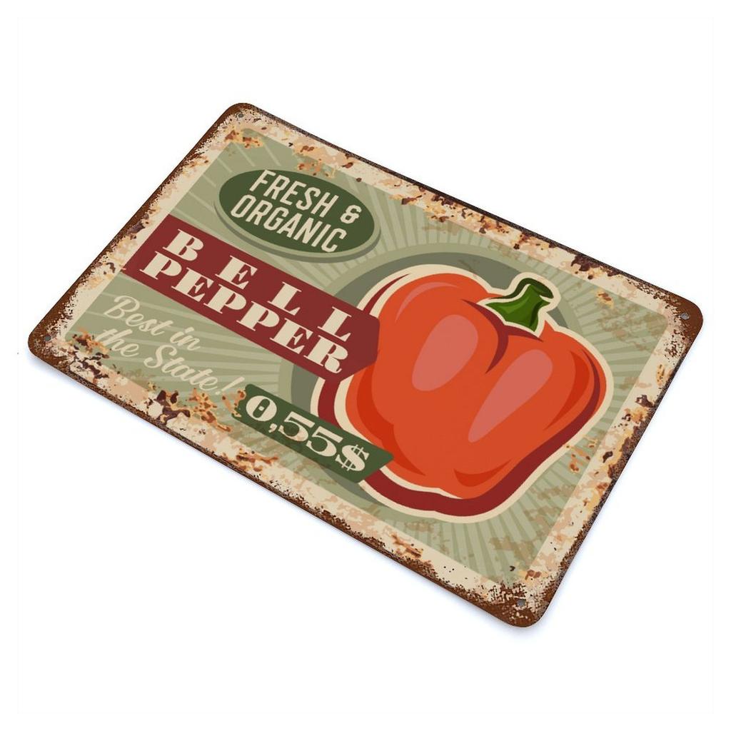 1-Pack distressed retro wall sign metal, 20×30cm and 30×40cm, aged décor for kitchen, office or dining area