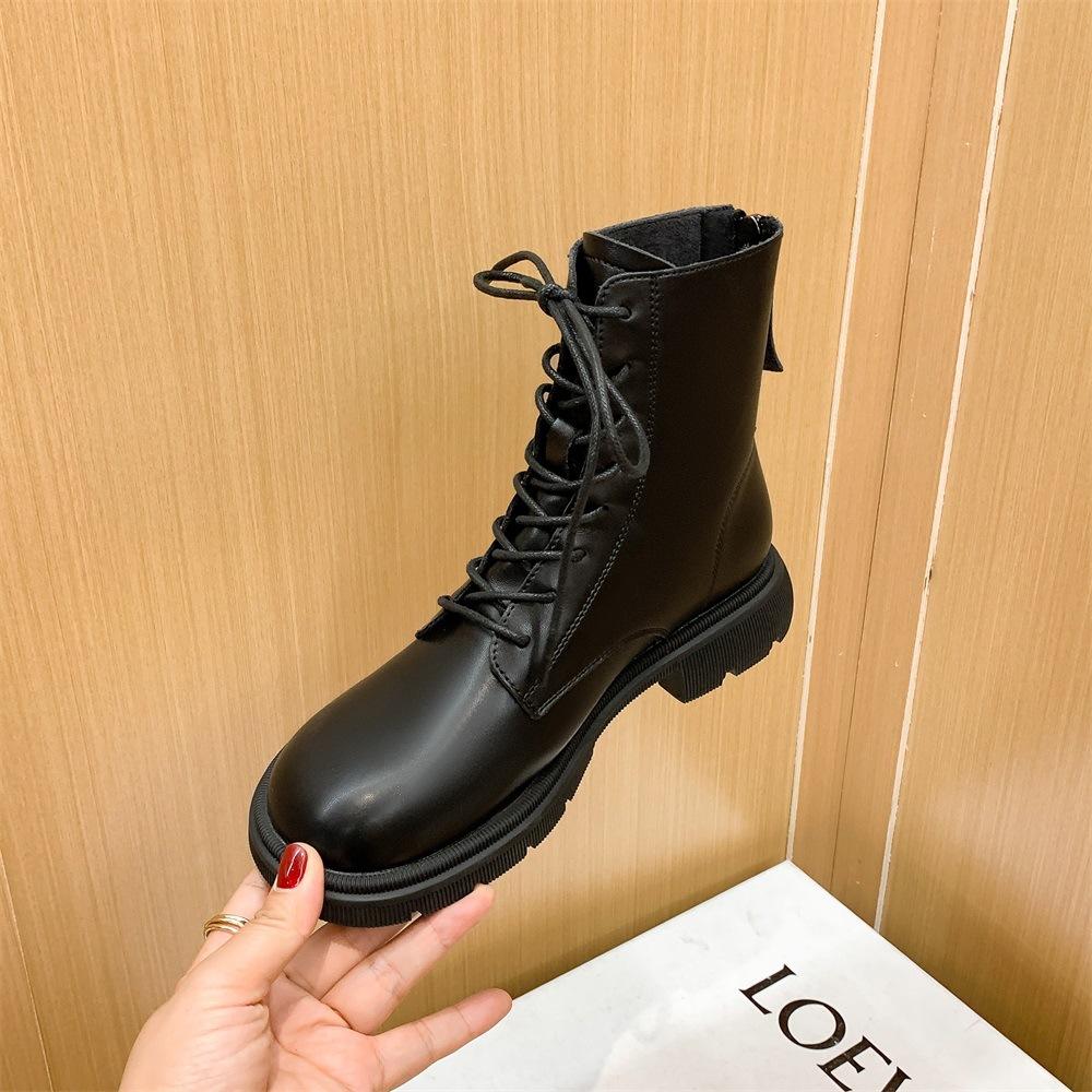 2025 New Spring and Autumn Thick-soled Martin Boots Wind Knight Retro Brown Short Boots Women's Leather Fashion Women's Boots