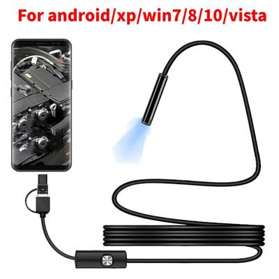 5,5MM TYP-C Endoskopkamera 640x480 Wasserdicht IP67 6 LEDs Einstellbar USB Inspektions-Boreskopkameras Werkzeuge für Telefon PC