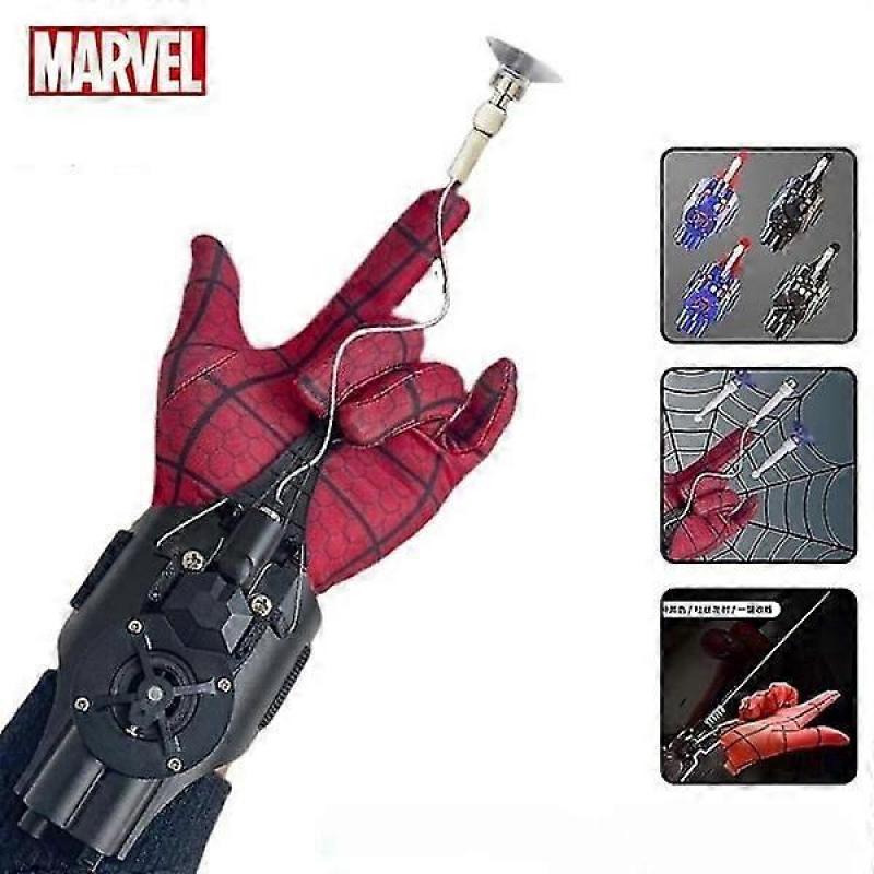 Spiderman Web Shooters Toys Spider Man Wrist Launcher Cosplay Peter Parker Accessories Props Gloves For Kids