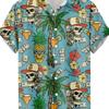 Camisa de Manga Corta con Botones para Hombre con Estampado Floral Tropical de Lirio Hawaiano