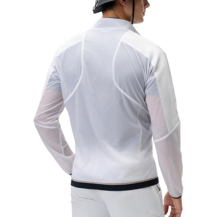 FILA Comfortable Stylish Elastic Soft Stand Collar Zip Design Long Sleeve Jacket Men jackets Jade-White A11M435702F-WT