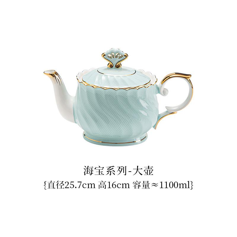 "Light Luxury Premium Sense" Bone China Coffee Cup Set Simple And Fashion Ceramic Flower Tea Cup Saucer Tea Pot Household