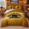 Printed 3Pcs Bedding Set Boston Bruins Pattern Bed Sheet Pillowcase For Bedroom Decor