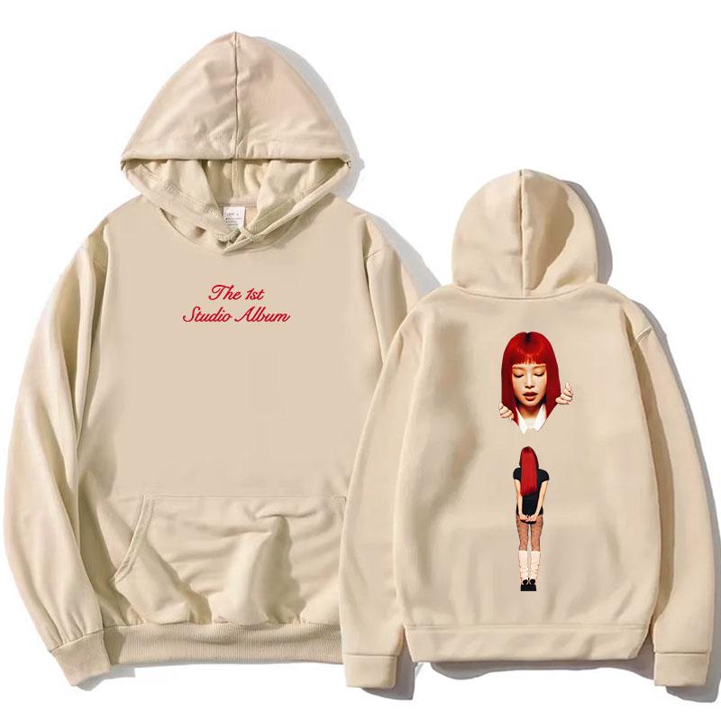 The 1st Studio Album Ruby Hoodie The Ruby Experience Jennie Sweatshirt Long Sleeve Korean Singer Printing Pullovers Women Hoody