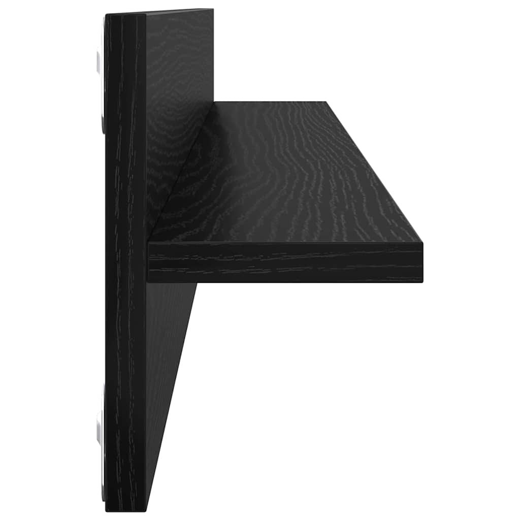 Wall Shelf Set 4 pcs Black Oak Effect 80 x 11.5 x 18 cm