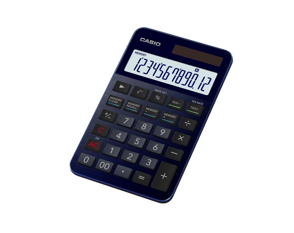 Casio Premium Navy Large Pocket 12 Calculator, Blue, Type, Digits, S100NB-BU