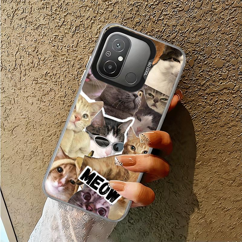 Crying Cats Combine Memes Shockproof Phone Case for Xiaomi Poco X7 X6 X5 X3 Pro F7 Ultra M8 Redmi 15C 15 14C 13C 12C 10C 13 12 1