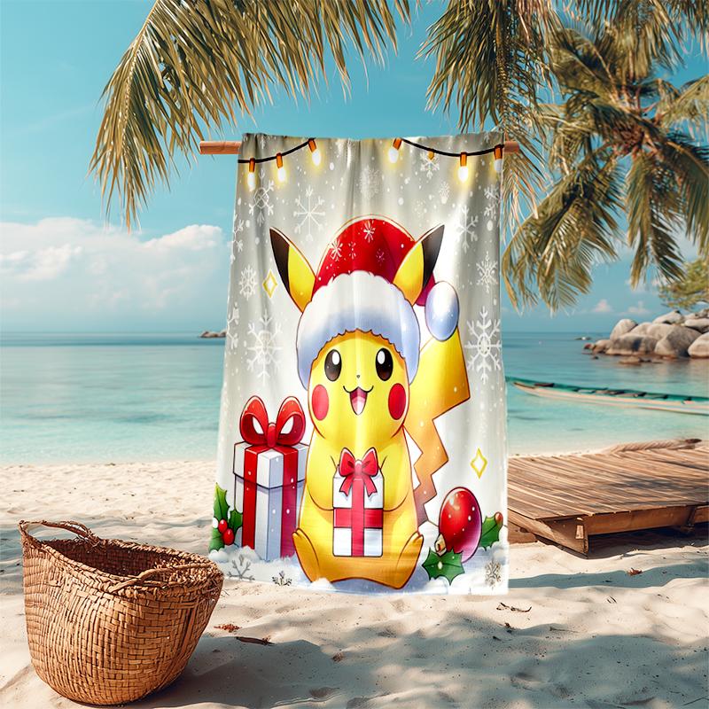 Pokémon beach towel Outdoor camping Beach towel for vacation swim Outdoor pool Absorbent bath towel