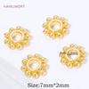 Cuentas Espaciadoras de Copo de Nieve Chapadas en Oro de 18K de 7 mm x 2 mm, Cuentas Sueltas de Latón Para Hallazgos de Joyería, Separador Para Cuentas, Suministros Para Joyería