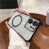 Case for Xiaomi 13T Pro,13T Clear Magnetic Casing Electroplated Lens Frame Phone Cover
