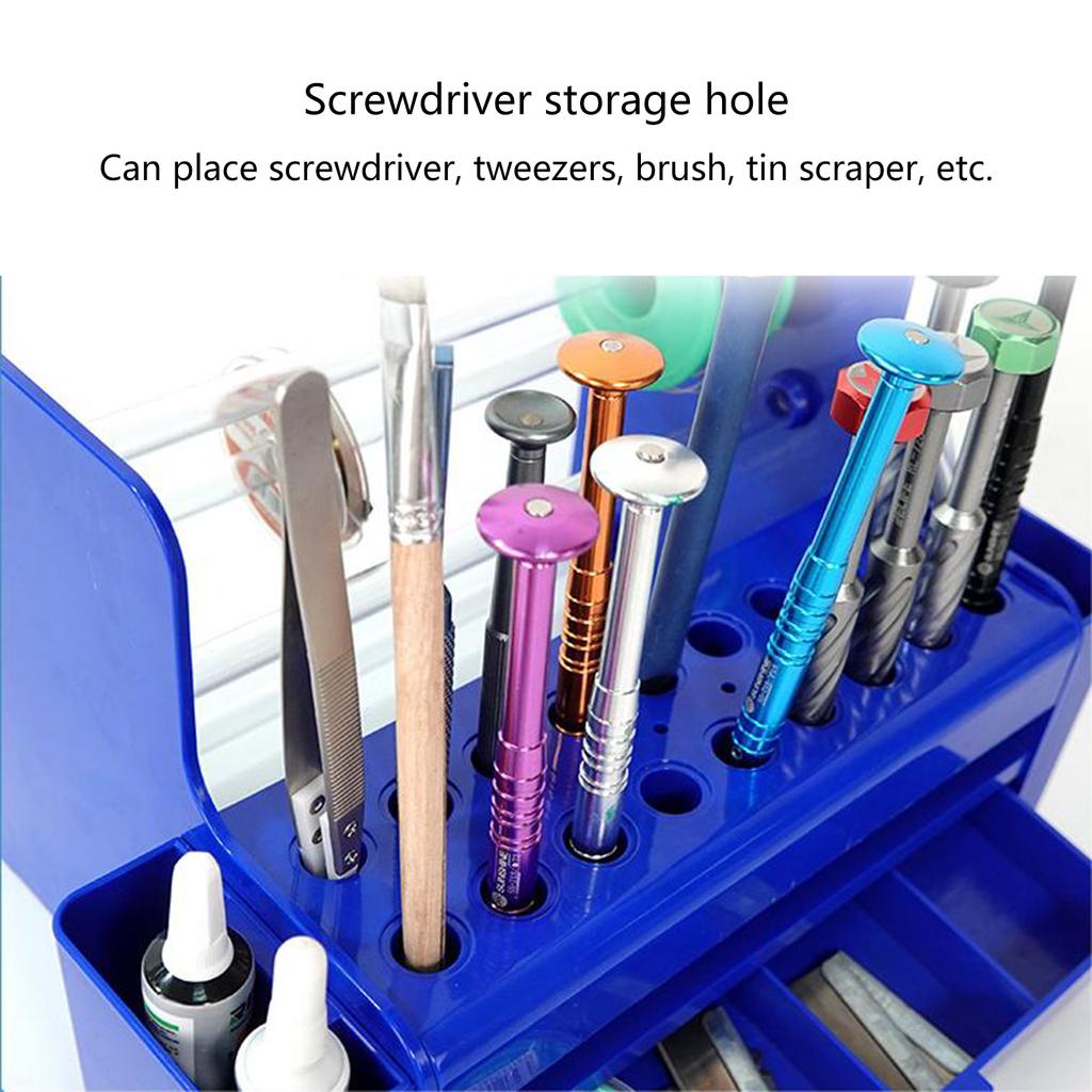 Plastic Storage Box Tweezer Screwdriver Business Card Storage Box for Mobile Phone Repair Desk Desktop Finishing Storage