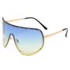 Oversized Rimless Shield Sunglasses Women Men New One Piece Lens Visor Mask Windproof Black Big Sun Glasses Shades Unique UV400
