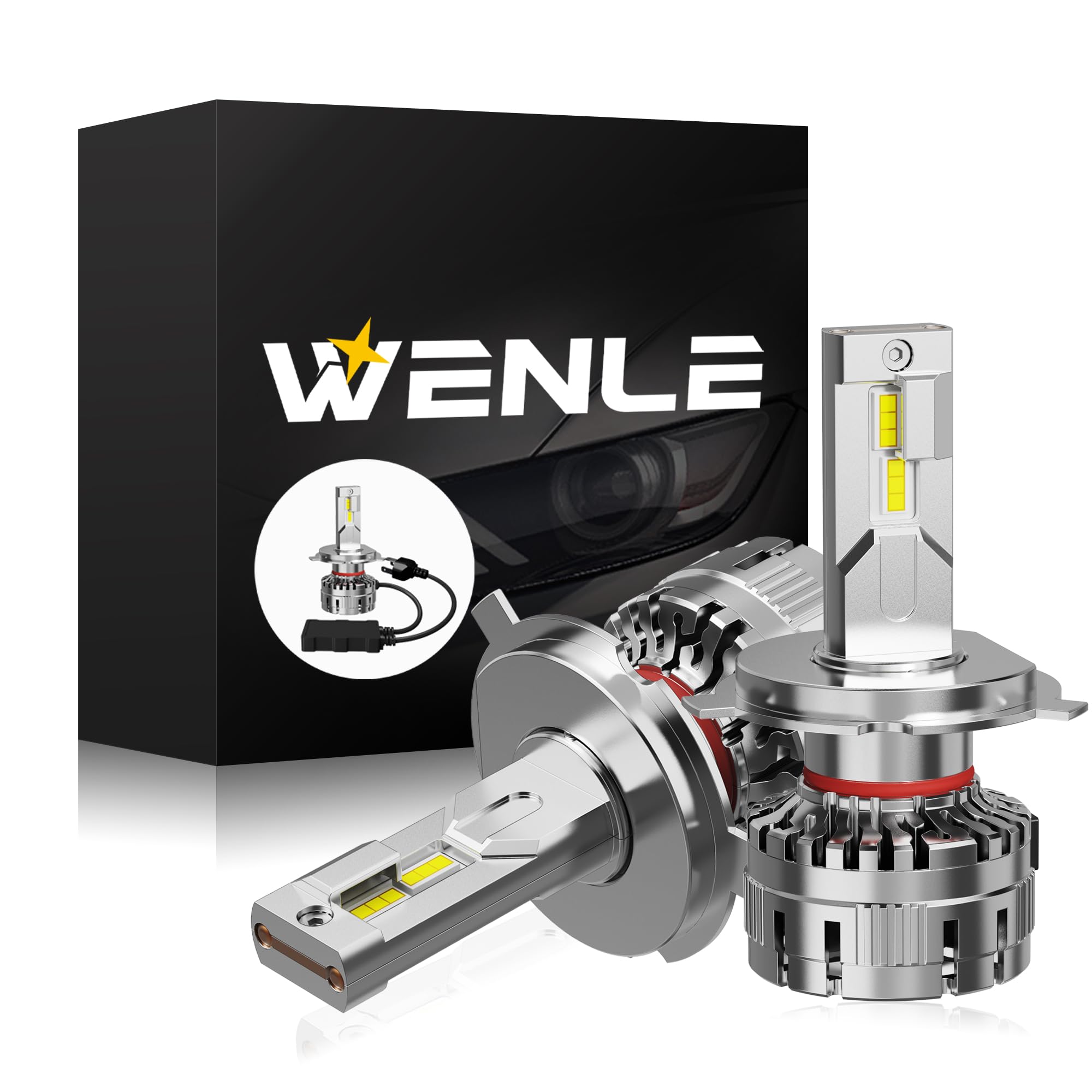 

WENLE The most powerful super light shared LED headlight Vehicle inspection compatible LED that exceeds HID High power 172W canceller Super high білий