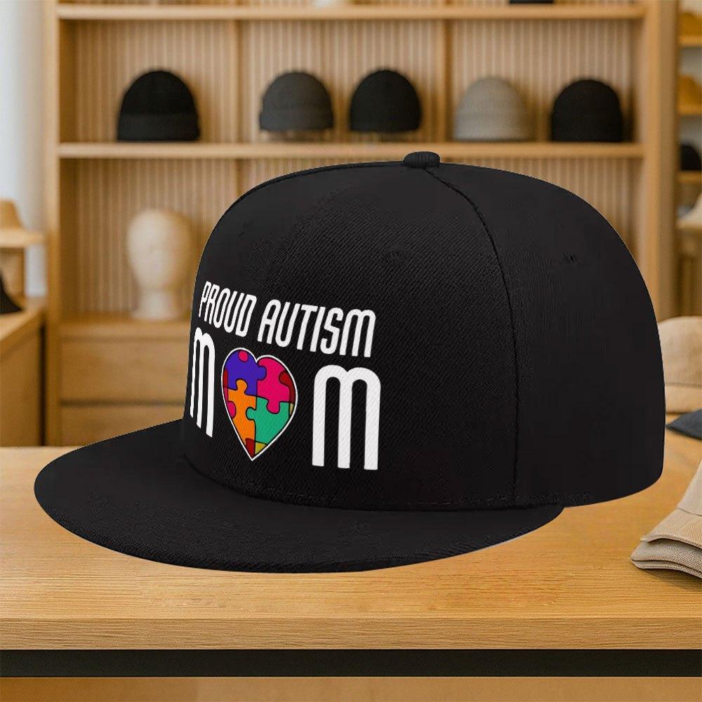 Proud Autism Mom Puzzle Heart Graphic Baseball Cap Polyester Snapback Adjustable Adult Hat Casual