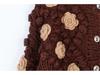French Lazy Style Chunky Knit Cardigan with 3D Floral Crochet - Age-Reducing Autumn/Winter Sweater Coat