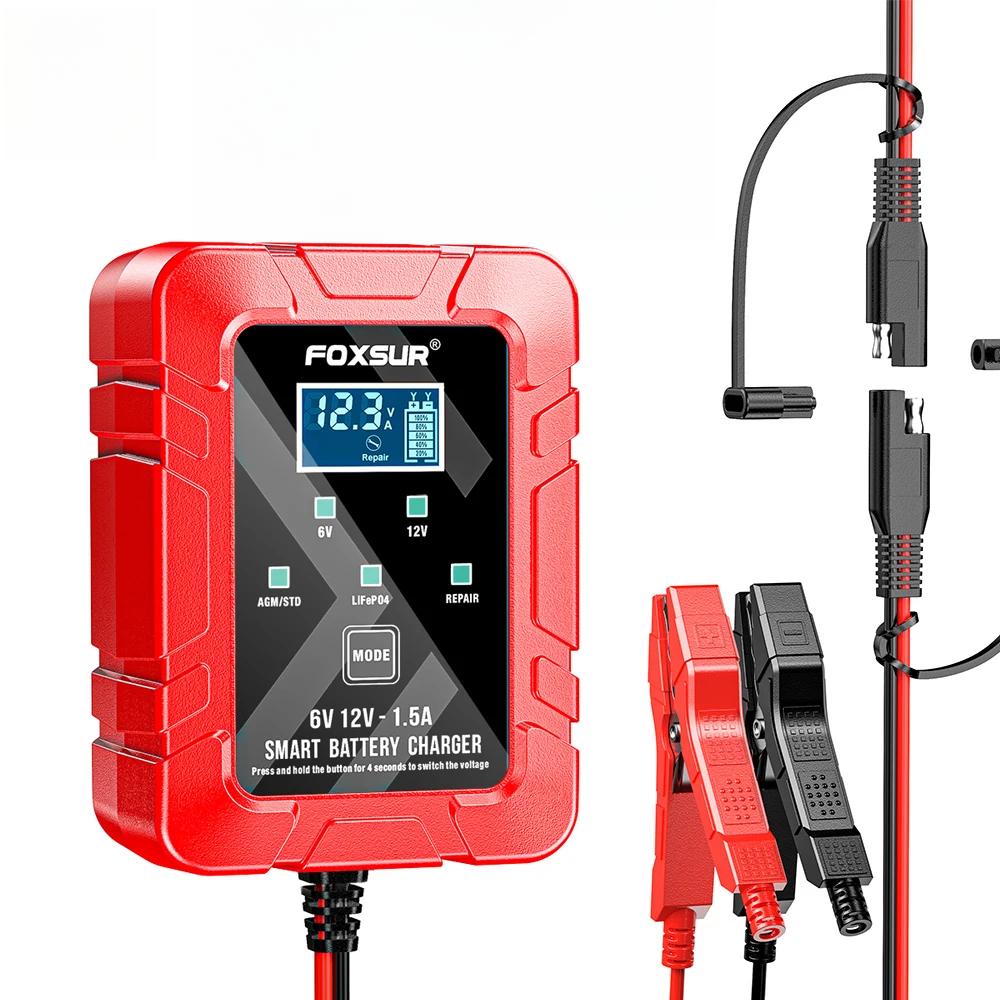 6V 12V 1.5A Automatic Smart Trickle Battery Charger Maintain Motorcycle Battery for Lead-acid GEL AGM SUV Boat for Honda