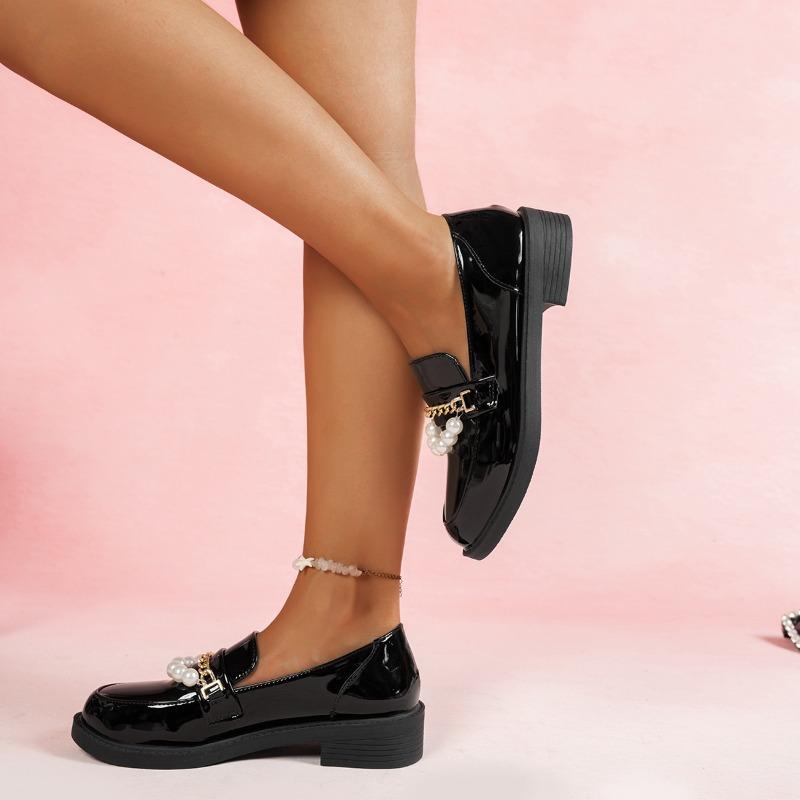 Mode Weichsohlige Einzelne Schuhe Damen Slipper Neu Frühling Allround Erhöhte Flachmündige Kleine Lederschuhe